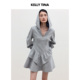 KELLY TINA甜度松弛感卫衣裙女秋冬2025新款 甜美减龄设计感连衣裙