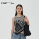 KELLY 工字辣妹上衣 小众无袖 TINA夏季 真丝印花背心女外穿2025新款