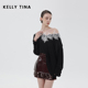 TINA V领蕾丝T恤超好看温柔独特上衣女装 2025新款 KELLY 长袖 百搭