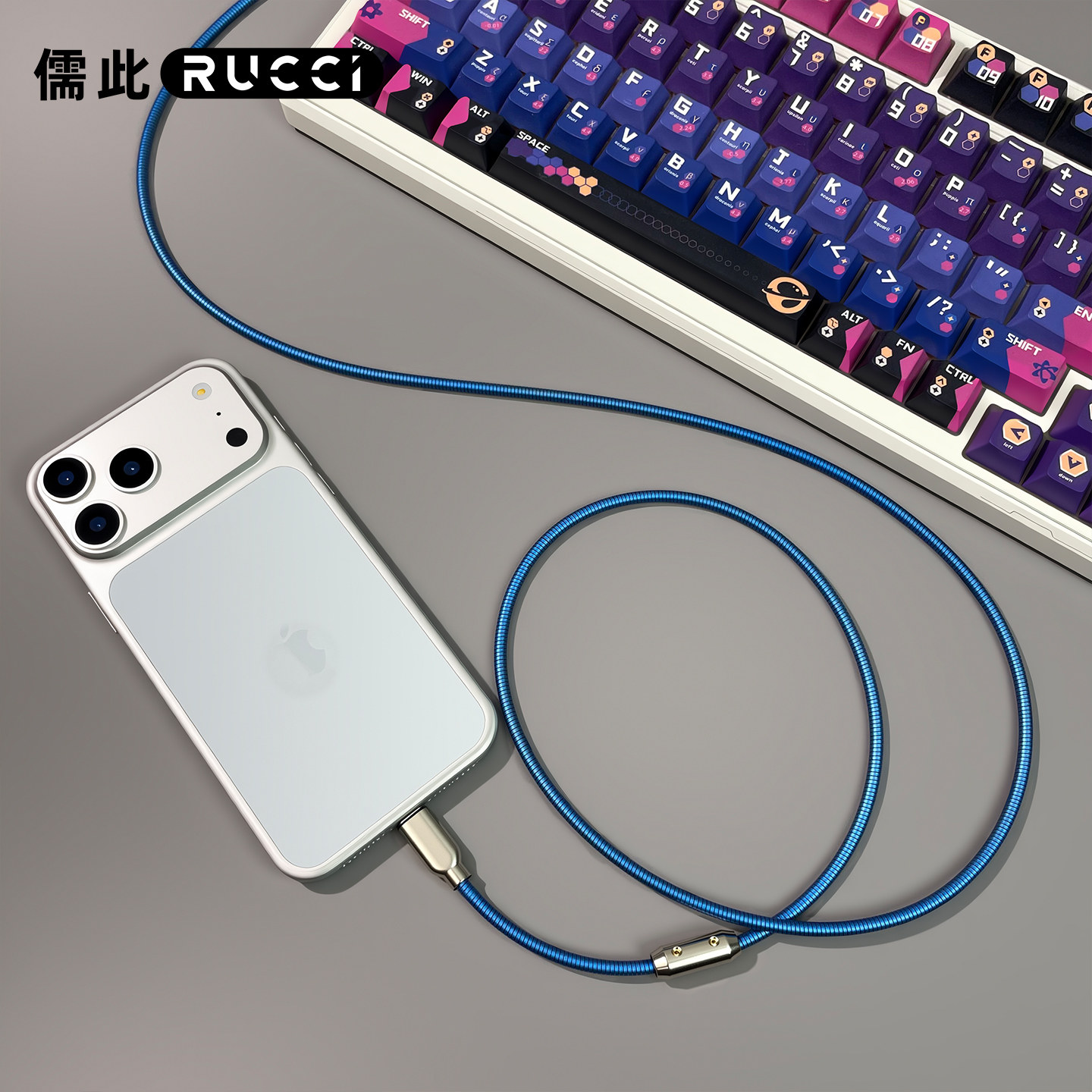 适用苹果18Duo折叠屏iPhone17promax全金属不锈钢数据线防猫狗宠物咬断充电器线PD安卓手机华为超级快充闪充