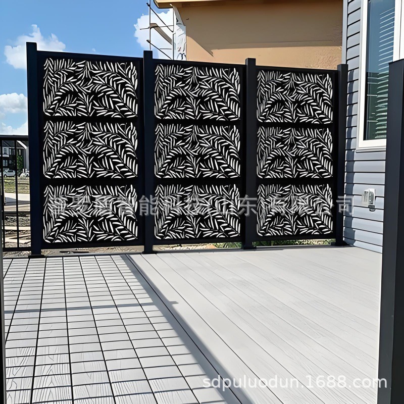 CNC屏风金属隔断欧式景墙铁艺雕花镂空护栏镀锌板围栏透视围墙