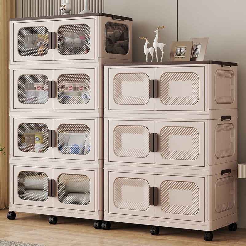 加大免安装折叠式收纳柜家用客厅卧室双开门储物柜玩具衣物整理柜