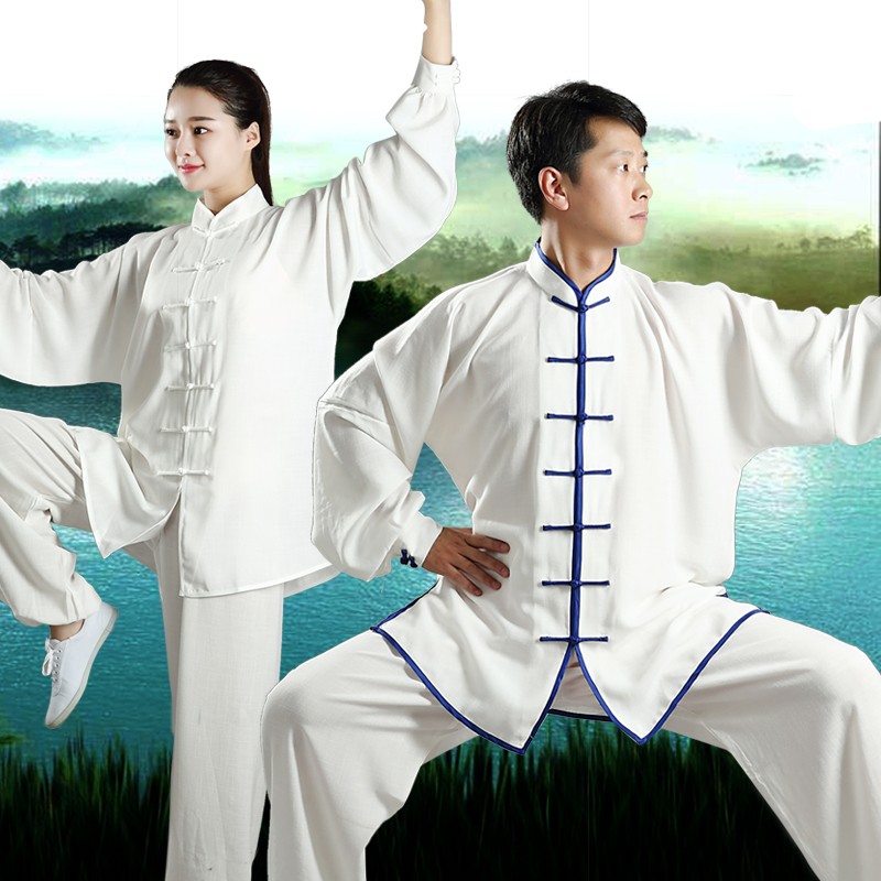 太极服女亚麻棉春夏秋款中老年晨练练功服男太极拳武术表演服套装