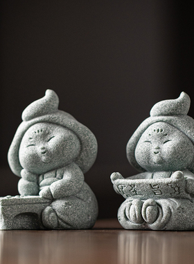 创意唐朝仕女下棋抚琴琵琶茶宠摆件复古奉旨招财客厅桌面造景装饰