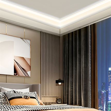 LED发光石膏线条免开槽不吊顶家用智能明装客厅天花阴角顶角灯带