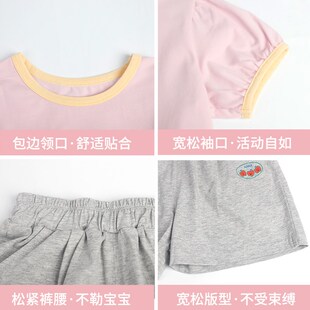 衣拉拉夏季女童T恤裤子套装纯棉儿童短袖外出服小孩夏天衣服全棉
