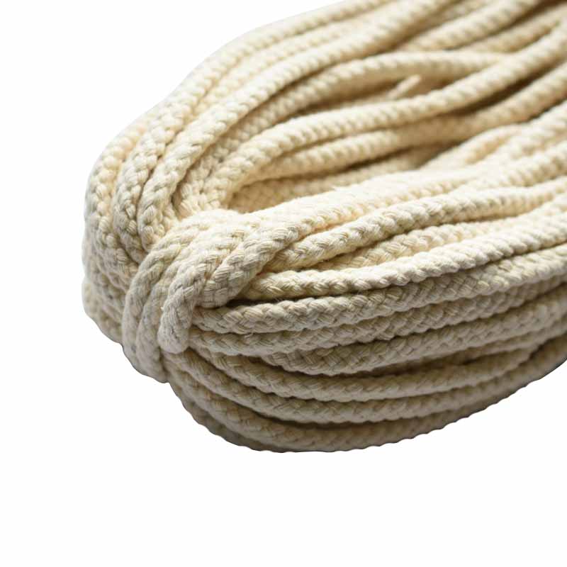 全棉八股绳10mm八股棉绳捆绑绳户外绳黑白色粗绳麻绳65米/捆包邮