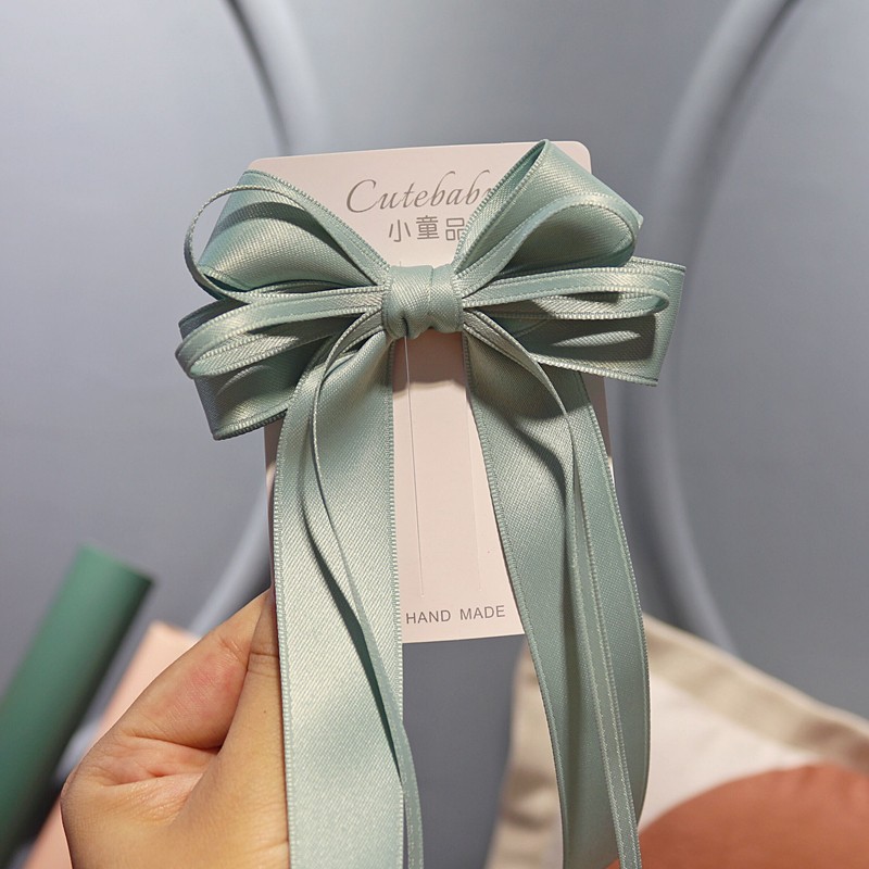 韩国儿童网红蝴蝶结大号长飘带发夹宝宝头饰小女孩顶夹公主发卡子