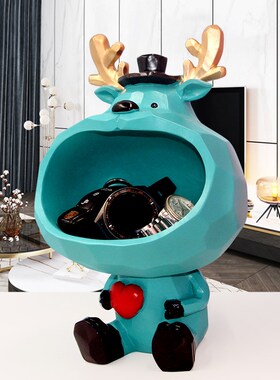 轻奢鹿钥匙收纳玄关摆件入户门口客厅鞋柜家居装饰品乔迁开业礼物