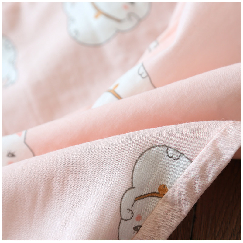 女士纯棉双层纱布睡衣套装春秋薄睡衣/家居服套装
