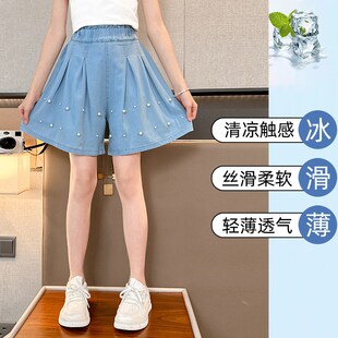 女童短裤2025新款夏季薄款中大童女孩牛仔裙裤中裤夏天儿童裤子