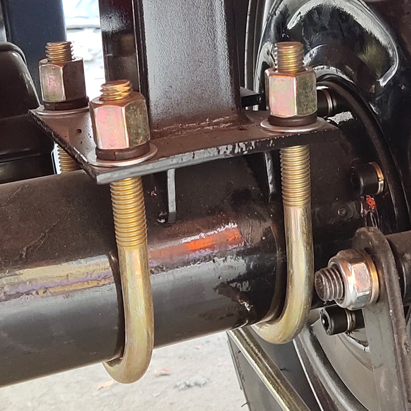 三轮车U型螺丝工程车固定后桥螺栓 加厚钢板卡子扣U型五孔板配件