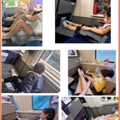 坐高铁睡觉神器火车硬座充气歇脚垫长途飞机旅行儿童放脚车内可携