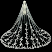 新款 结婚主婚纱头纱新娘婚礼蕾丝花边大拖尾头纱超仙森系头纱头饰