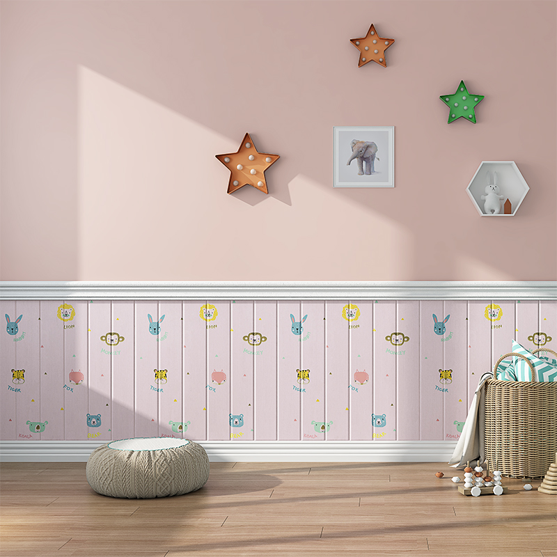 儿童房卡通动物自粘d立体墙贴卧室墙纸幼儿园墙裙防撞护墙板墙围