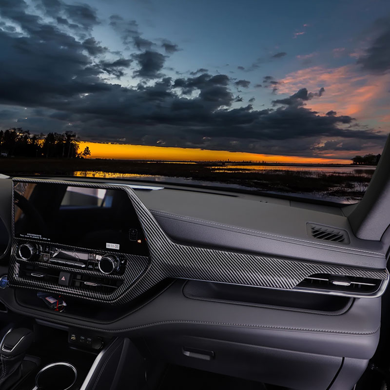 202款四代汉兰达陆放内饰碳纤纹升降排挡头水杯中控车门贴片装饰