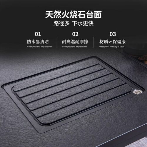 火烧石功夫茶几现代会客接待钢化泡茶台办公茶桌茶几