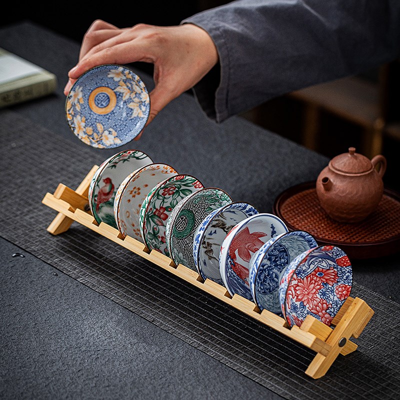 茶杯装复古青花瓷斗笠杯仿古茶碗茶盏人杯大号陶瓷茶具品茗杯