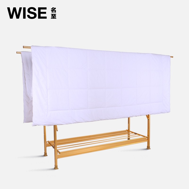 名至加厚晾衣架落地杆式折叠伸缩凉衣架室内卧室家用阳台晒衣架