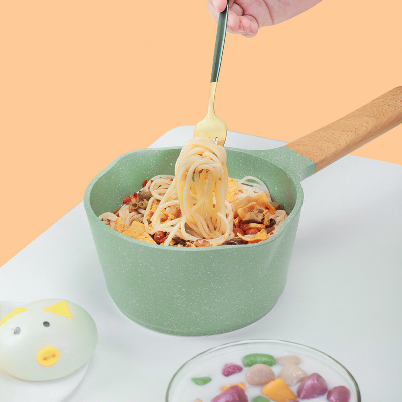 炊趣麦饭石粘锅螺蛳粉热奶加厚电磁炉燃气通用小锅