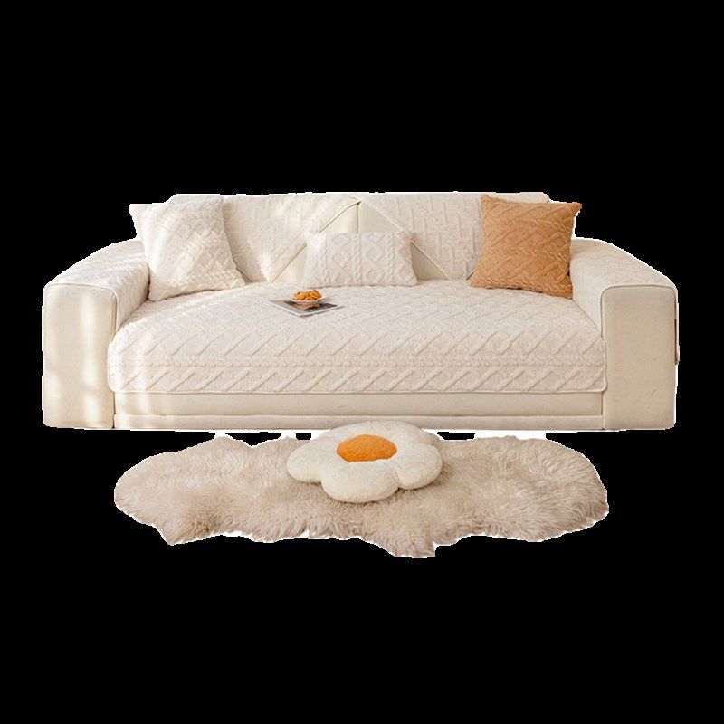 毛绒冬季沙发垫加厚防滑保暖坐垫布艺奶油色秋冬客厅沙发罩,居家布艺,沙发垫,淘宝优惠券,粉丝福利购,淘宝优惠卷