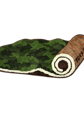 ON. 谢凸IU 一卷草皮毛绒地毯 创意绿色草坪苔藓立体地毯