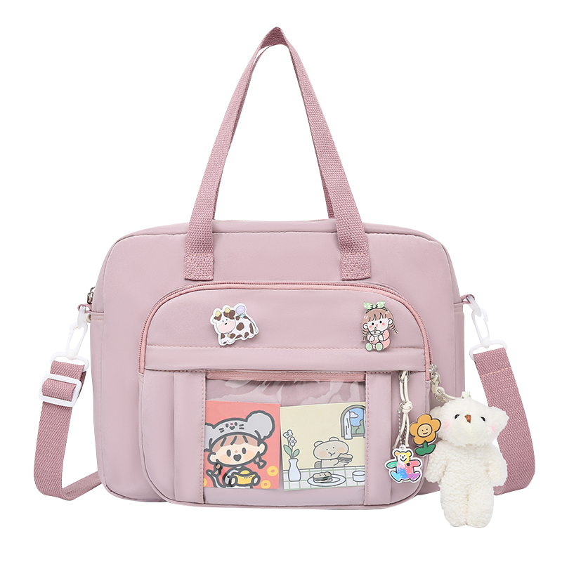 手提拎书袋三年级美术袋帆布可爱作业袋小学生用防水单肩文件袋