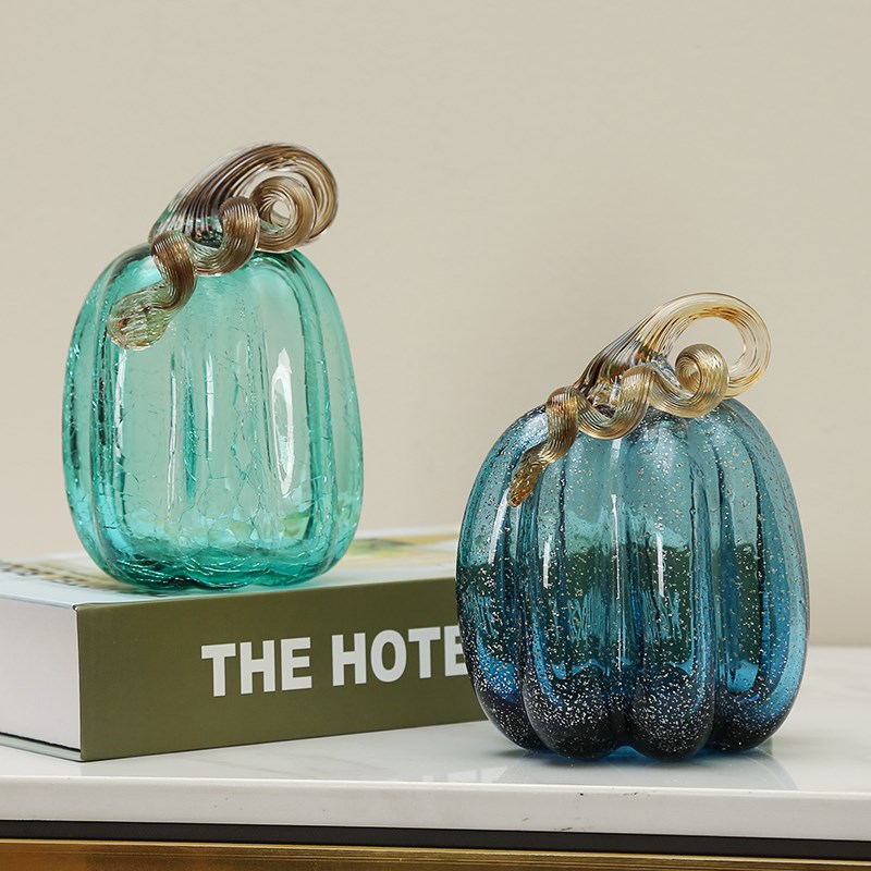 琉璃彩色南瓜艺术摆件现代客厅样板房书房博古架高档玄关装饰摆设