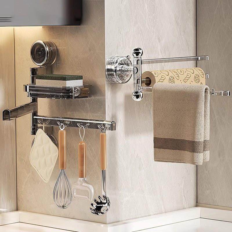 抹布架旋转免打孔吸盘厨房壁挂水槽窗台沥水墙上多杆分层毛巾挂架,厨房/烹饪用具,抹布架/厨房清洁收纳架,淘宝优惠券,粉丝福利购,淘宝优惠卷