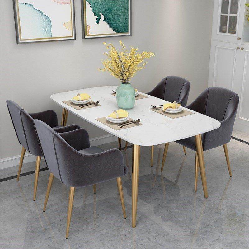 轻奢大理石餐桌椅组合简约小户型家用长方形铁艺餐厅饭桌子,住宅家具,大理石餐桌,淘宝优惠券,粉丝福利购,淘宝优惠卷
