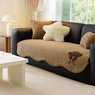 秋冬加厚羊羔绒异形沙发垫22新款 盖巾防滑高级感沙发罩盖布