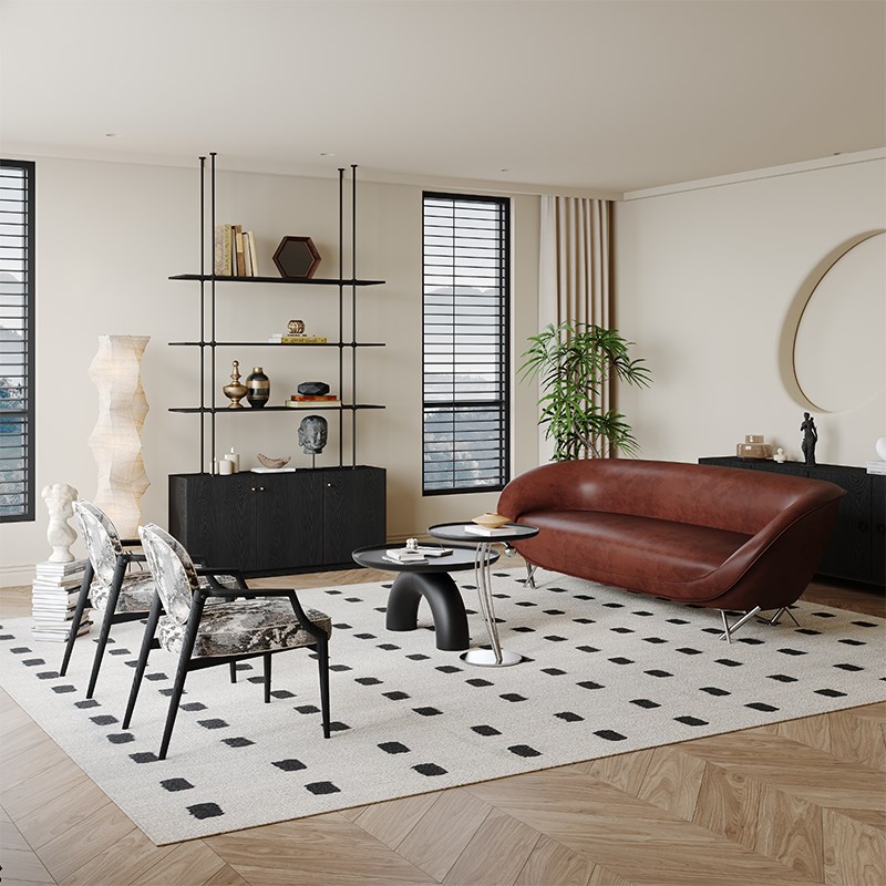 IFJE 法式复古顶天立地装饰吊柜客厅隔断实木展示架设计师间厅柜