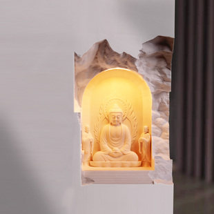 余尘石壁灯感应夜灯墙角内嵌灯佛龛氛围灯走廊转角嵌入式壁灯