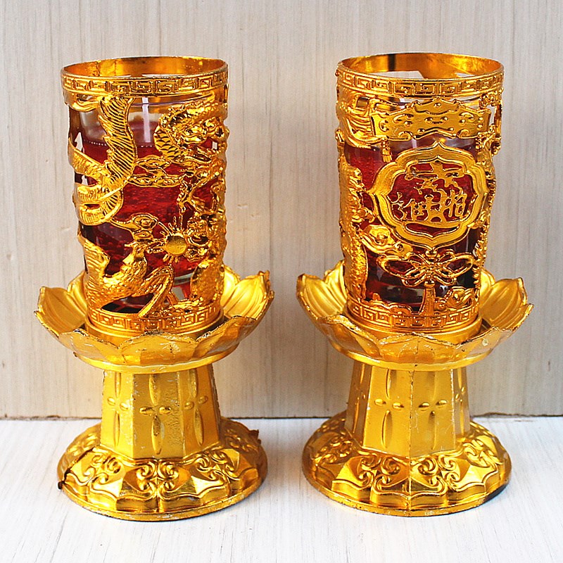 龙凤水晶蜡烛镂空外壳蜡烛家用喜庆婚庆乔迁喜事红色蜡烛