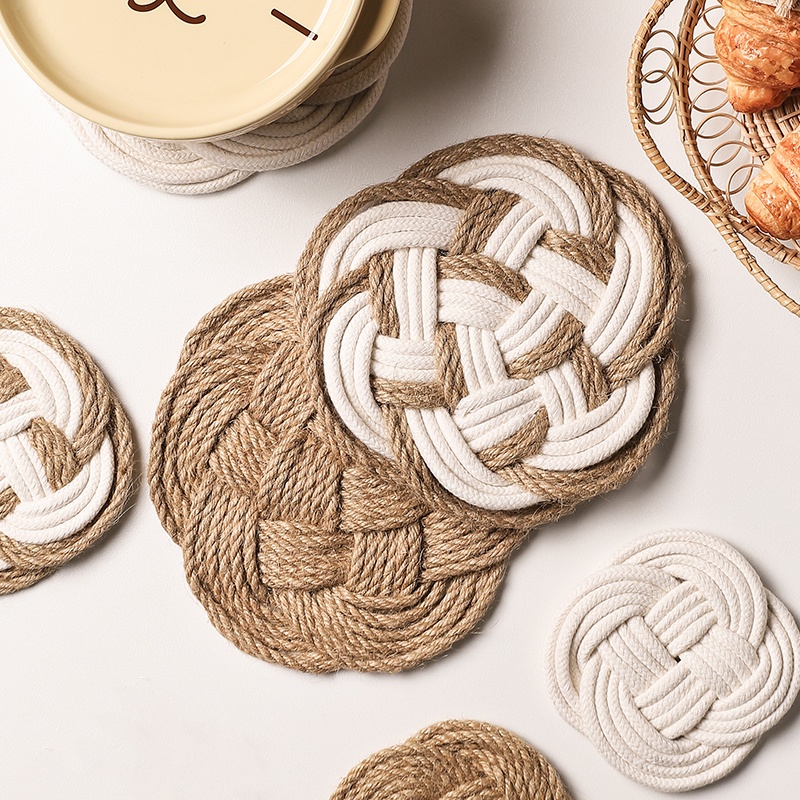 手工棉麻隔热餐垫防烫垫