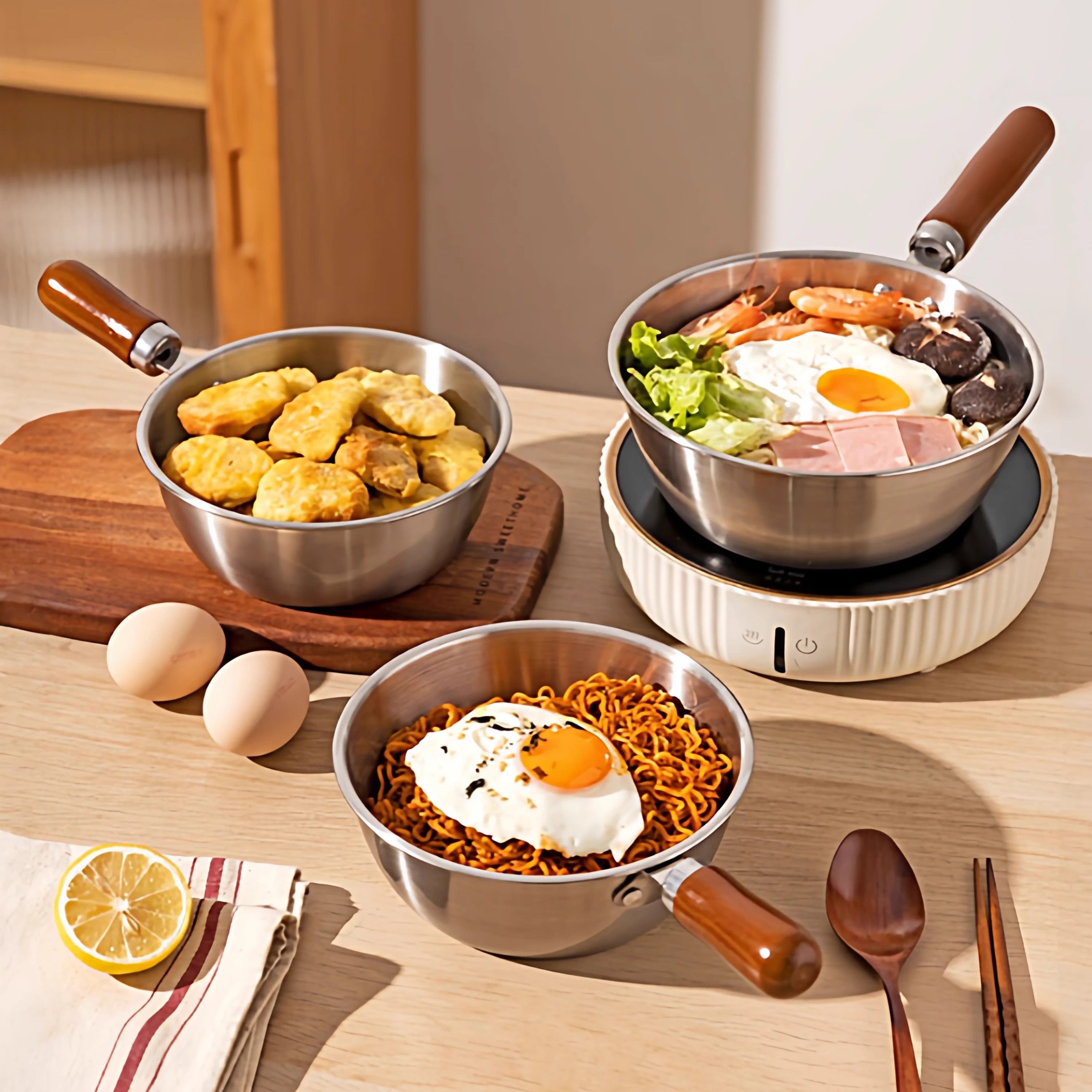 韩式拌饭碗304不锈钢碗学生宿舍泡面碗带盖手柄碗螺蛳粉碗汤锅碗,餐饮具,碗,淘宝优惠券,粉丝福利购,淘宝优惠卷