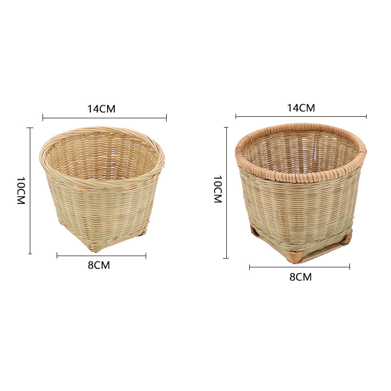 竹编迷你米锅竹篮子手提篮鸡蛋篮水果篮家用野餐小竹篮收纳筐采摘