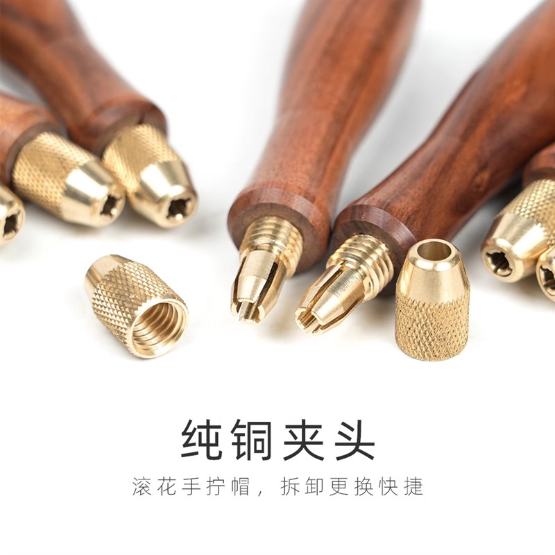 镀钛金刚石锉刀打磨抛光合金锉刀实木柄酸枝木手柄小锉刀配件工具