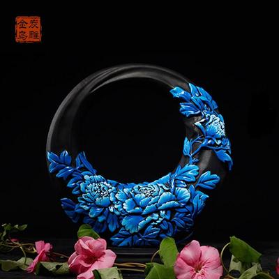 金乌炭雕 活性炭摆件家居饰品客厅玄关新中式新房礼物 乔迁 实用