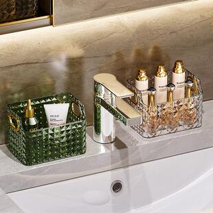 镜柜化妆品收纳盒高级感大容量轻奢桌面置物架梳妆台整理盒储物盒