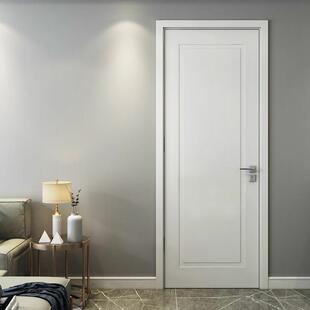 现代极简风格实木门卧室门实木覆合彩绘门房间门室内门套装门彩绘