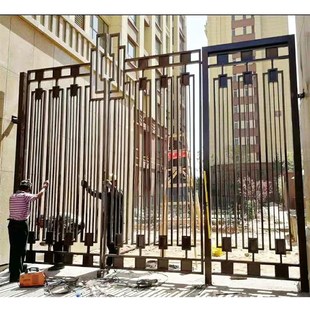 铁艺大门农村大铁门别墅院子四家用乡村对门铁大门庭院门