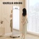 奶油风全身镜子穿衣镜女卧室落地镜变形挂衣架一体