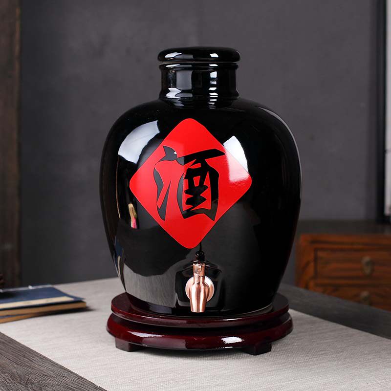 黑色密封酒坛子空瓶斤斤大口泡酒瓶罐斤斤酒缸