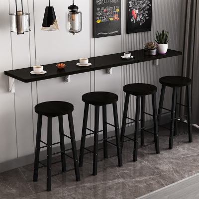 壁挂式折叠吧台桌家用阳台靠墙长条桌奶茶店桌椅商用餐桌