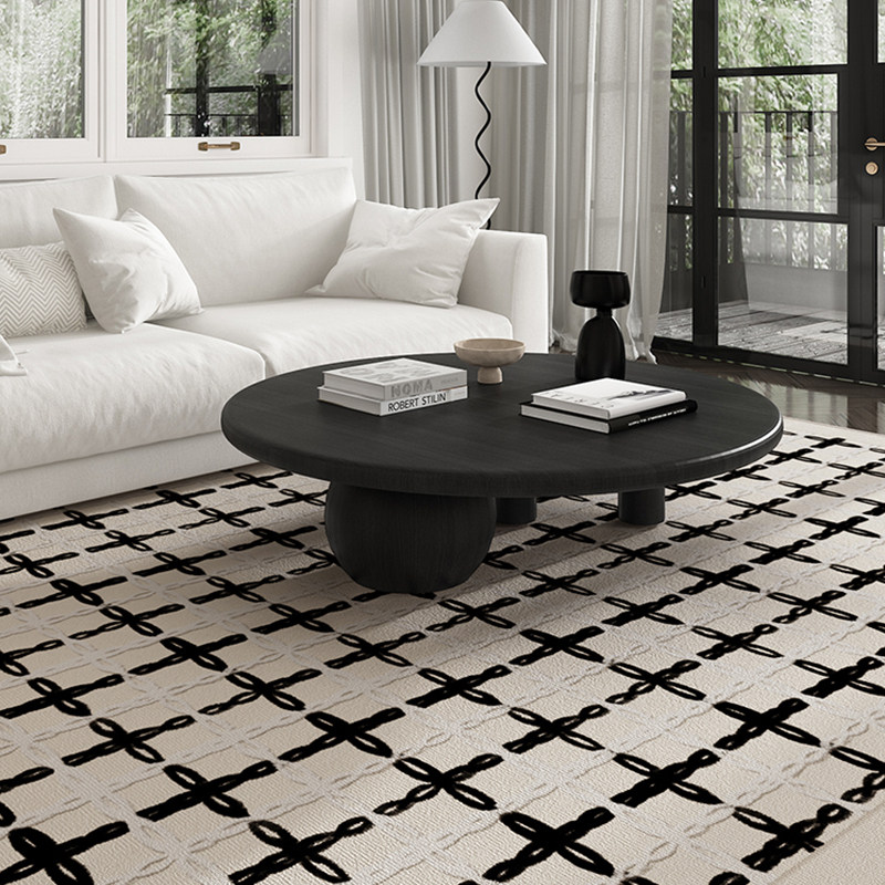 端客厅大地毯免洗家用棋盘格子地垫茶几垫卧室床下法式奶油风,居家布艺,地毯,淘宝优惠券,粉丝福利购,淘宝优惠卷