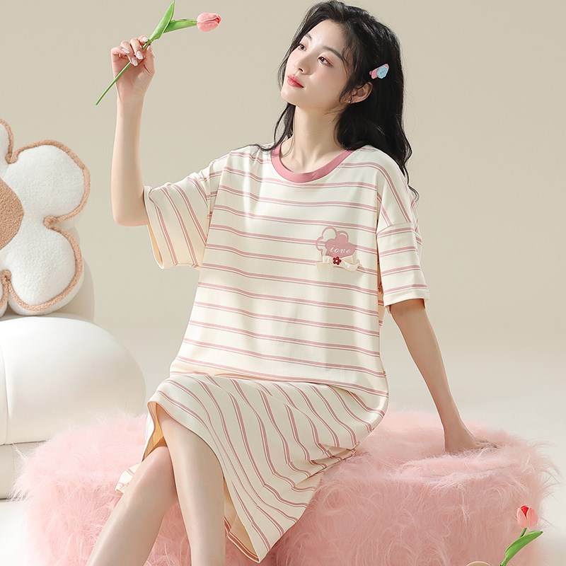卡之恋睡裙夏季女款纯棉睡衣甜美睡裙