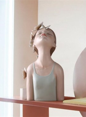 仰望女孩雕塑饰实用女生日礼物创意室内装饰家居北欧摆件拍摄道具