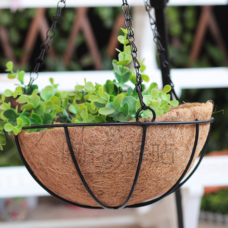 半圆形垂吊盆椰棕花篮鸟窝鸟巢花盆铁艺环保阳台吊兰绿萝盆栽挂篮,鲜花速递/花卉仿真/绿植园艺,花盆,淘宝优惠券,粉丝福利购,淘宝优惠卷