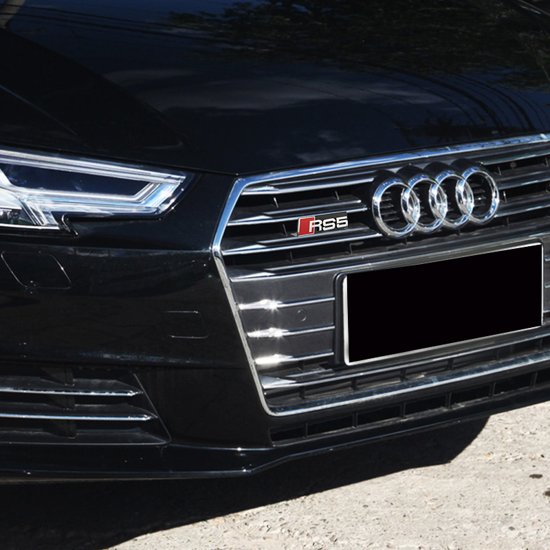 奥迪RS中网标S3S4S5S6标Q3Q5A3A6L改装饰金属A4L/A8L升级车标车贴